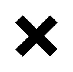 Obraz premium A large black x silhouette on a white background