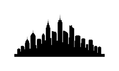 Obraz premium City skyline silhouette at dusk
