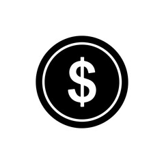 Obraz premium Silhouette of a dollar coin