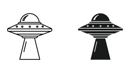 Modern UFO designs in black and white for creative projects © SHAHRIYAR RASEL