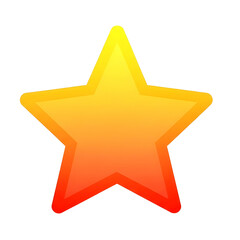 Obraz premium A yellow and orange star on a white background isolated on transparent background