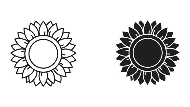 Stunning sunflower logo templates in modern minimalist style