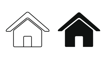 Fototapeta premium Simple modern house icons in black and white for design