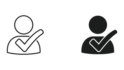 Approved user icon set with checkmark © SHAHRIYAR RASEL