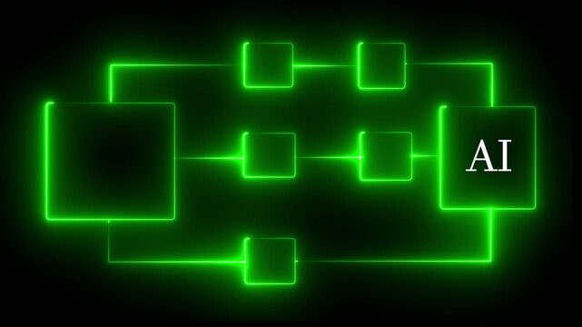 Ai tools or neon box. Multi function for Agentic AI technology motion background. Multi agent AI systems, Automate daily Tasks Smart AI solutions improve efficiency, Automate repetitive work