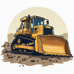 Yellow Bulldozer Heavy Machinery Equipment. © devilito