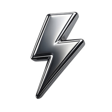 chrome  3D lightning bolt emoji