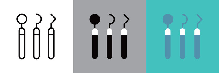 歯医者の治療器具アイコン