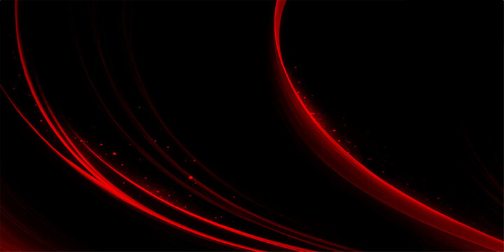 A flowing abstract design featuring red waves and light lines creates a motion pattern of energy and fractal curves against a black backdrop for a modern wallpaper illustration