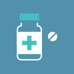 Obraz premium シンプルな薬瓶のベクターアイコン