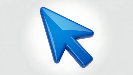 Shiny blue computer mouse cursor icon for digital design