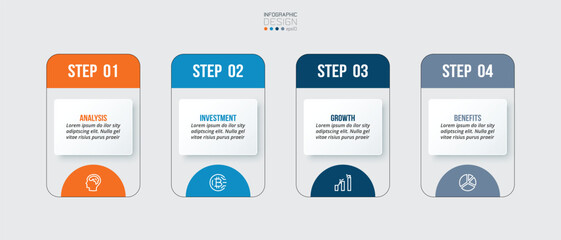 Infographic template business concept with step.
