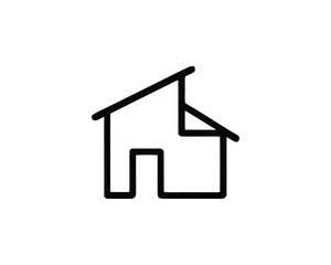Naklejka premium Abstract House Icon Modern Simple Line Art Building Symbol for Real Estate and Architecture