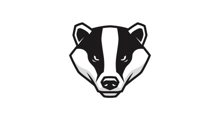 Obraz premium Badger Face Closeup Illustration.