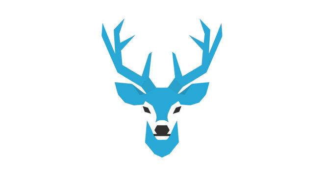 Blue Deer Head Logo.