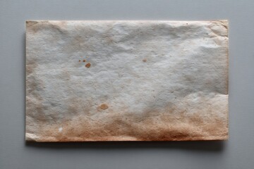 Worn envelope displaying unique textures, subtle stains