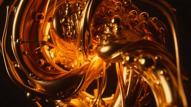 Liquid Gold and Mercury Hyper-Dense Spiral Fusion &ndash; Cinematic Metal Abstract 4K