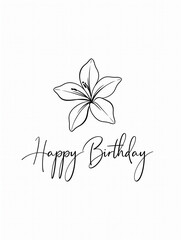 tło kartka  happy birthday simple flower
