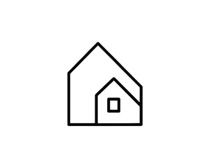 Fototapeta premium Abstract House Logo Outline Nested Geometric Shapes Simple Property Symbol Minimalist Architecture Concept Real Estate Vector