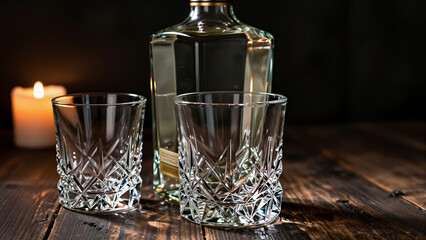 Cinco de Mayo evening drinks with elegant crystal glasses