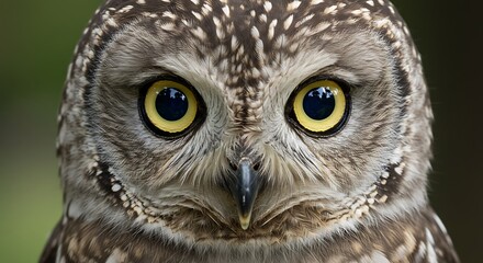 Obraz premium Intense Gaze - Close-Up Portrait of a Spectacled Owl.