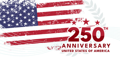 250 years of Independence greetings. United States  of America 4th of July festive banner. - vector illustration  © KR Studio