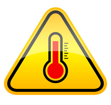 Hot temperature warning sign