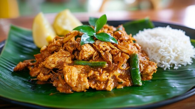 Sri Lankan chicken kottu roti served on banana leaf explores street food culture in vibrant local market