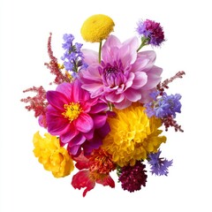 Vibrant and Colorful Floral Arrangement with Diverse Blooms for Spring and Summer Celebrations and Events