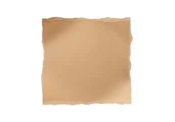 Obraz premium A brown square with rough edges on a white background isolated on transparent background
