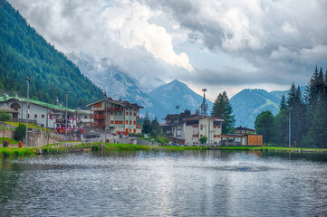 Madonna di Campiglio city lake, Trentino Alto Adige, Italy
