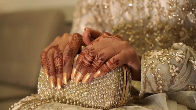 Bridal mehndi- henna tattoo on women hands. mehndi is a traditional indian decorative art. ( mehndi hands), Indian and pakistani wedding tradition.