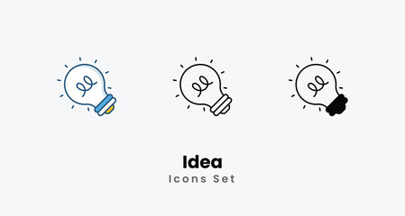 Idea icons vector set stock illustration © Hexagon Designes