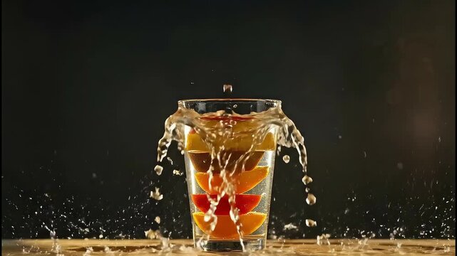 Refreshing Fruit Splash in a Glass.