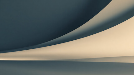 ブルーとベージュの滑らかな曲線グラデーション背景イラスト