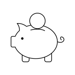 Fototapeta premium Piggy bank with coin