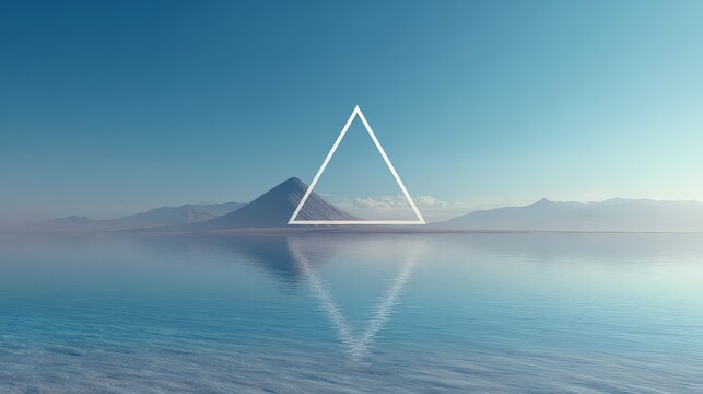 A large, thick-rimmed equilateral triangle stands upright. Ideal as a background for e-sports branding, software development portfolios, or a splash screen for a creative tech app.