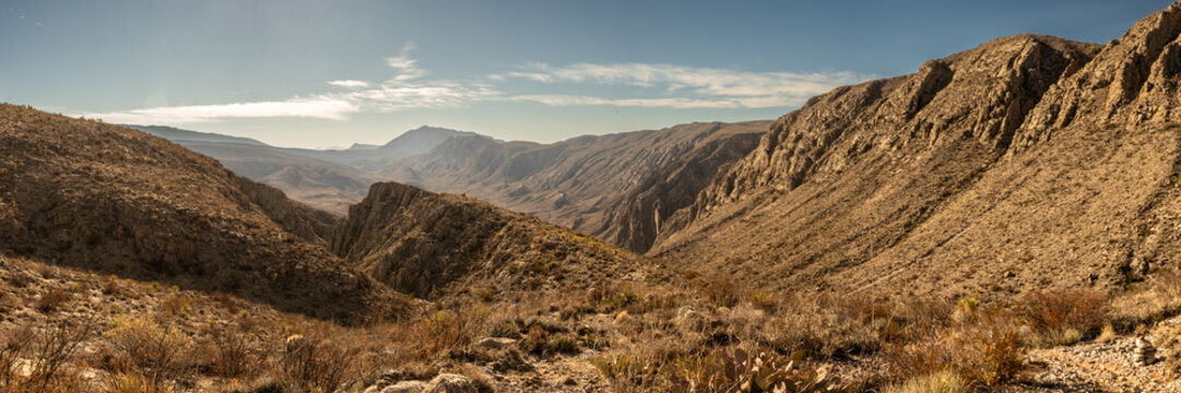 Rough Cross Canyon Trail Leading Down To The Rio Grande And Mexico In Big Bend