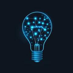 Lightbulb filled with glowing network connections