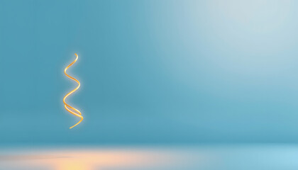 Obraz premium Single upward helix on minimalist gradient background