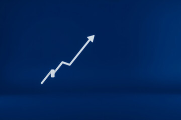 Single upward trending candlestick on dark gradient