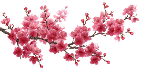 Vibrant Cherry Blossoms: Delicate Pink Flowers Against Black Background