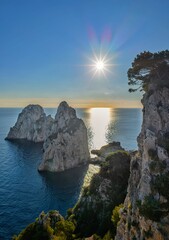 Naklejka premium Isola di Capri (Campania, Italy) - The beautiful Capri island in the Naples gulf with awesome natural attractions. Here in particular with a typical landmark.