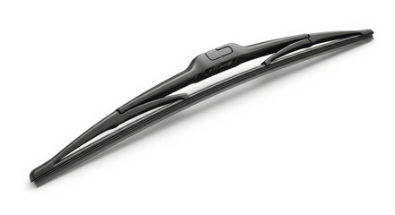 Fototapeta premium Sleek Black Automotive Windshield Wiper Blade, Essential for Clear Vision and Driving Safety in All Weather Conditions