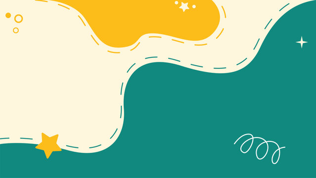 Colorful childish background. Hand drawn memphis pattern doodle shapes and lines. Design elements for cover, brochure, magazine, poster, flyer. Trendy abstract colorful background. Vector illustration