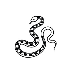 Fototapeta premium A black and white vector illustration of a snake with a spotted pattern