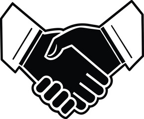 Fototapeta premium Professional handshake icon – business deal, partnership, and agreement symbol.