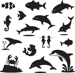 Fototapeta premium Wild Animal Silhouette Collection – Forest & Safari Vector Icons
