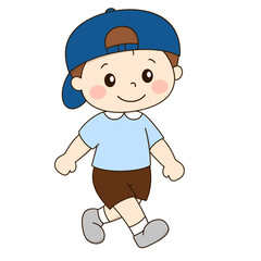 cartoon boy walking