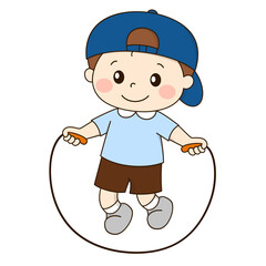 boy jumping rope